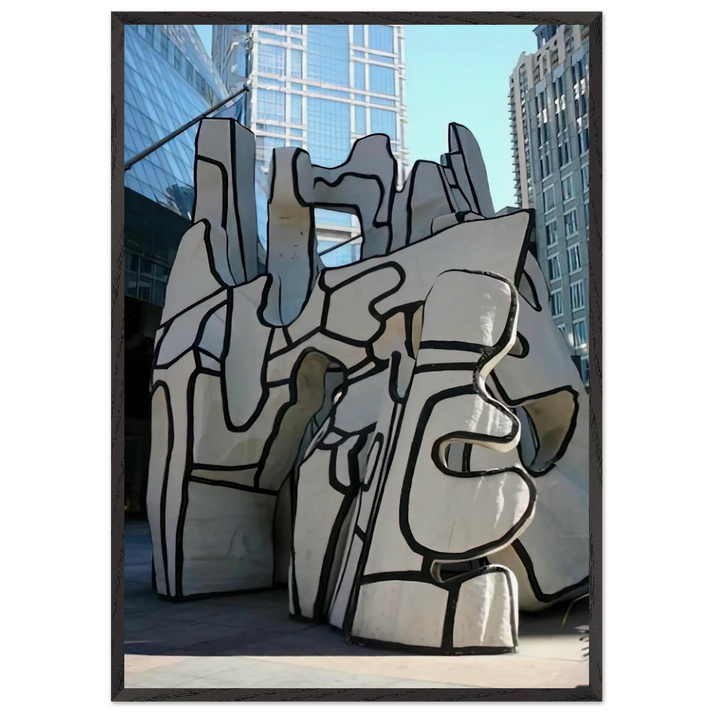 MONUMENT WITH STANDING BEAST 1984 - Jean Dubuffet 70x100 cm / 28x40 inches Framed Art Print – Black Wooden Frame