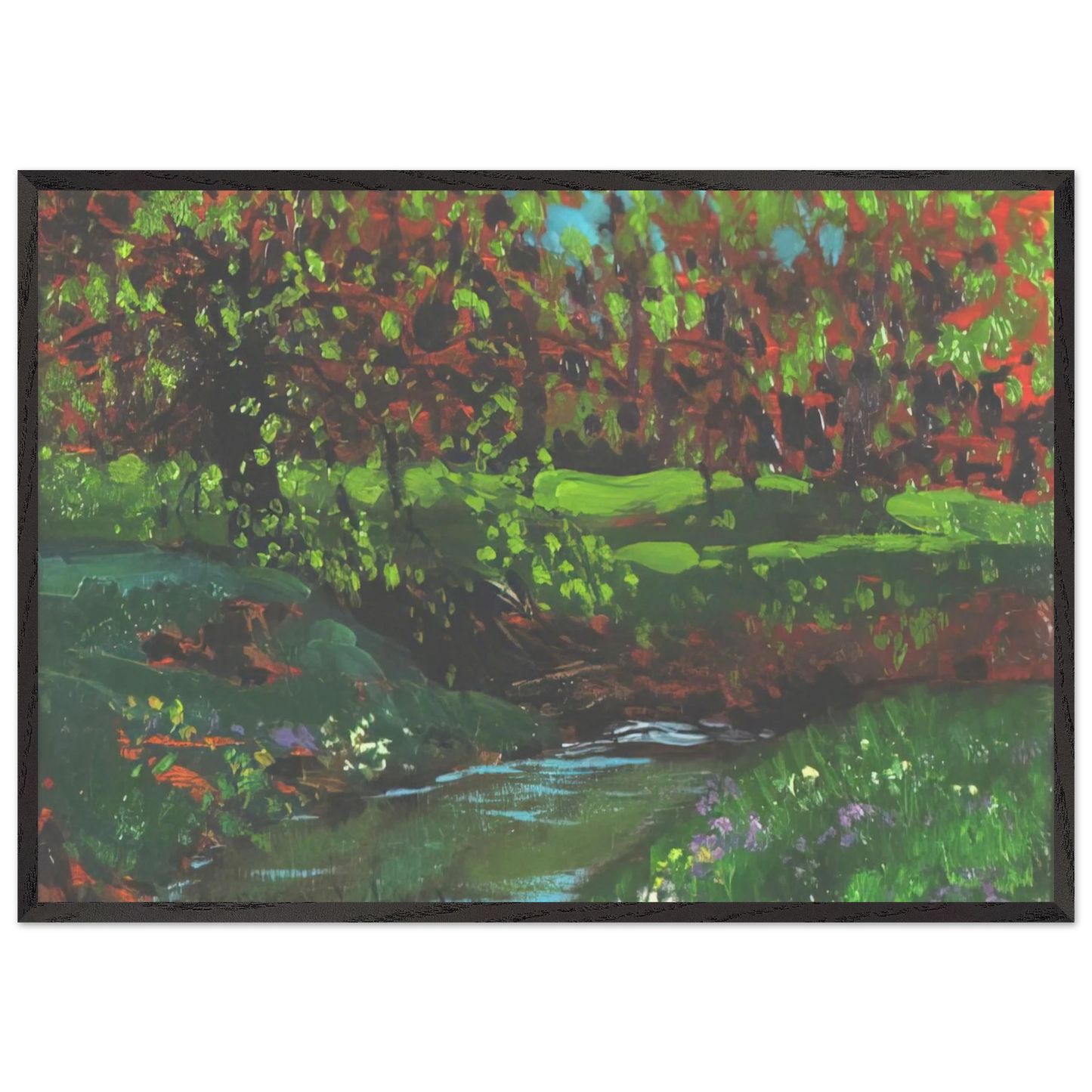 Green Pool - Post-Impressionism - Frank Johnston Framed Art Print – Black Wooden Frame - Default Title - -Framed Art Print