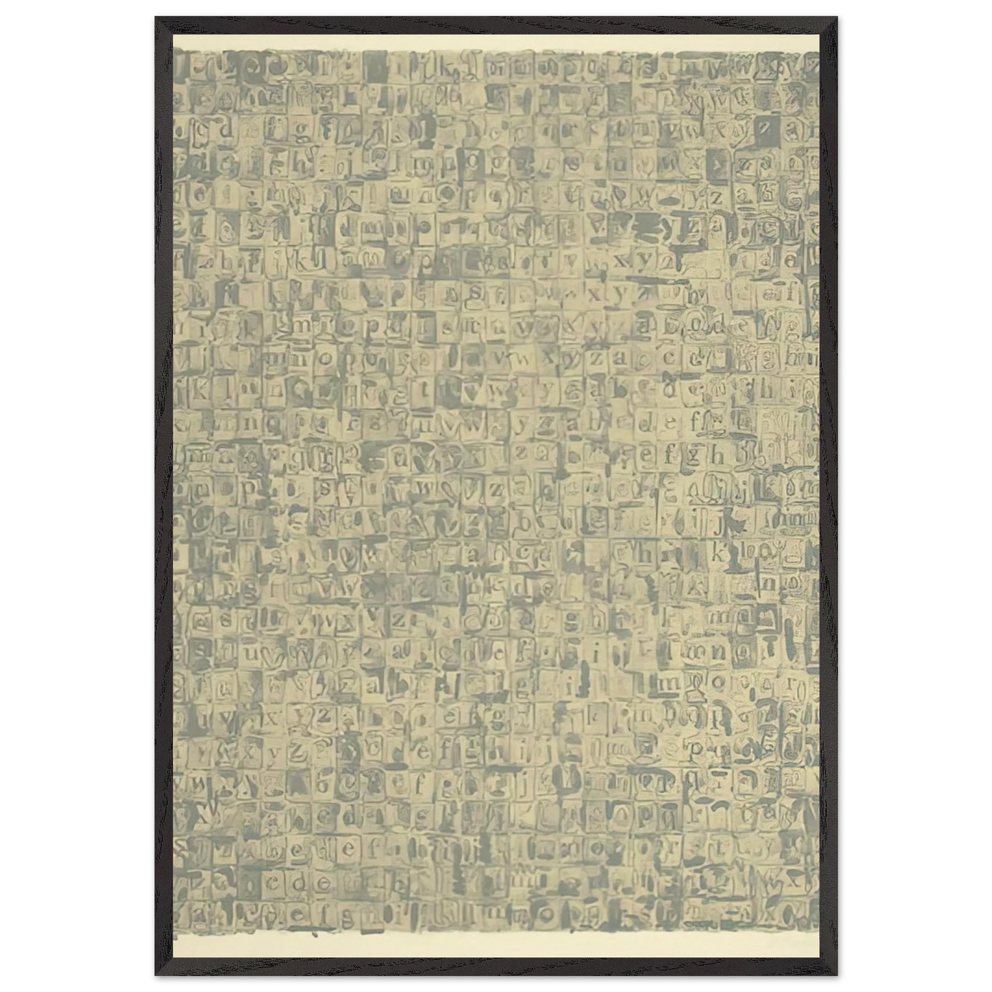 GRAY ALPHABETS ULAE 57 1968 - Jasper Johns Framed Art Print – Black Wooden Frame - Default Title - -Framed Art Print