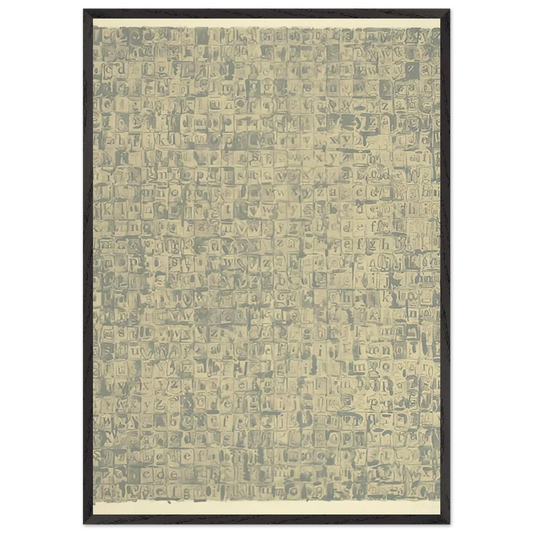 GRAY ALPHABETS ULAE 57 1968 - Jasper Johns Framed Art Print – Black Wooden Frame - Default Title - -Framed Art Print