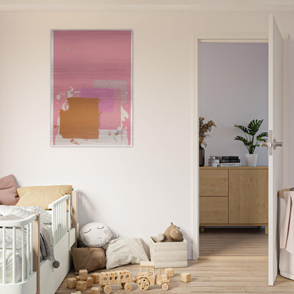 Brown Black on Pink - 1971 - John Hoyland Brushed Aluminum Print - 70x100 cm / 28x40 inches | John Hoyland Aluminum Print | John Hoyland Prints