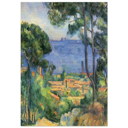 View of L'Estaque and Chateaux d'If - Paul Cézanne Brushed Aluminum Print - 70x100 cm / 28x40 inches | Paul Cézanne Aluminum Print | Paul Cézanne Prints