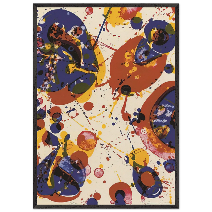 Untitled  from Pasadena Box   Lembark L58  - Sam Francis 70x100 cm / 28x40 inches Framed Art Print – Black Wooden Frame