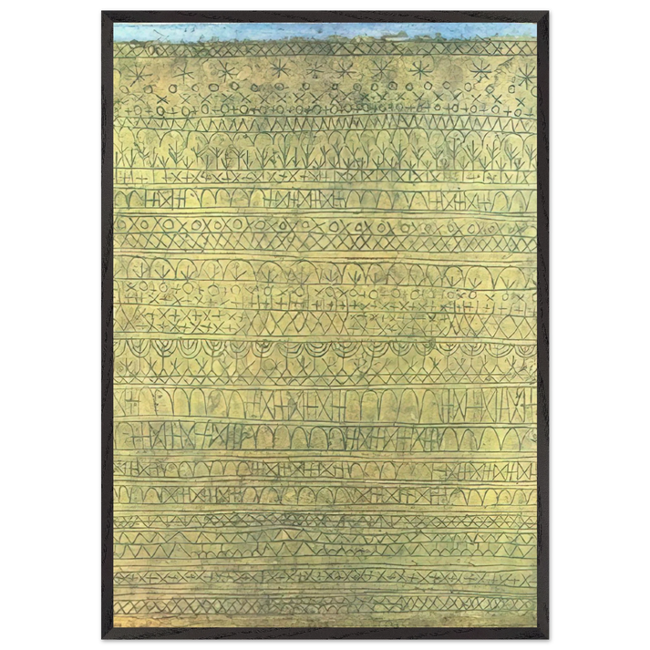 PASTORAL RHYTHMS 1927 - Paul Klee 70x100 cm / 28x40 inches Framed Art Print – Black Wooden Frame