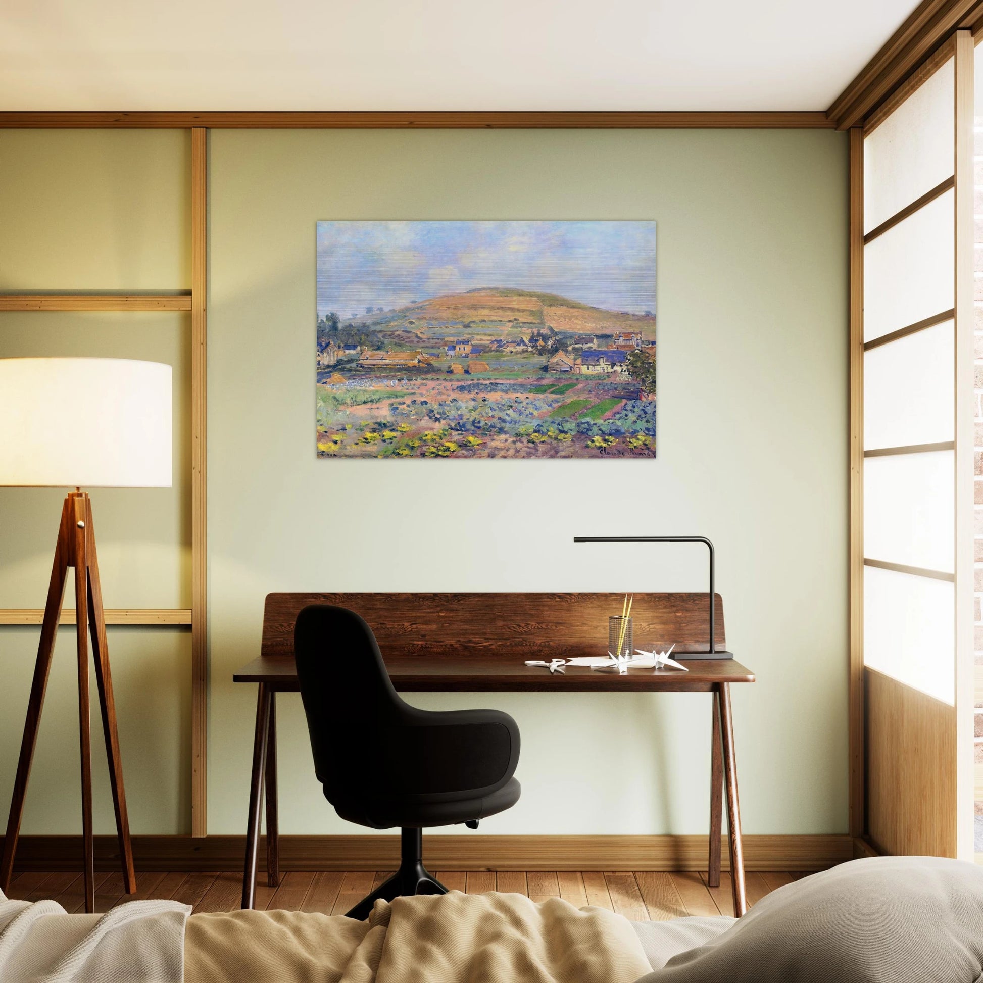The Mount Riboudet in Rouen at Spring - claude monet Brushed Aluminum Print - 70x100 cm / 28x40 inches | claude monet Aluminum Print | claude monet Prints