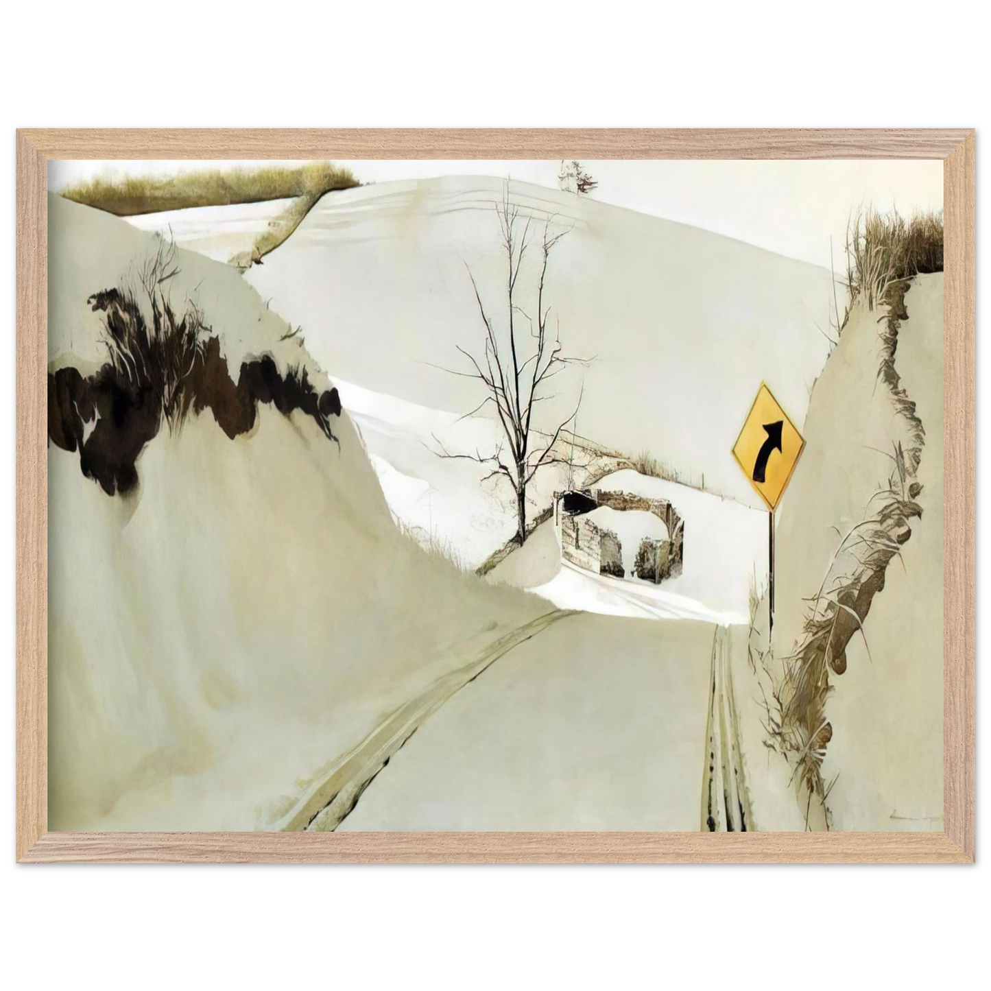 Andrew Wyeth - RING ROAD Wall Art - 30x40 cm / 12x16 inches - Fine Art Poster - -