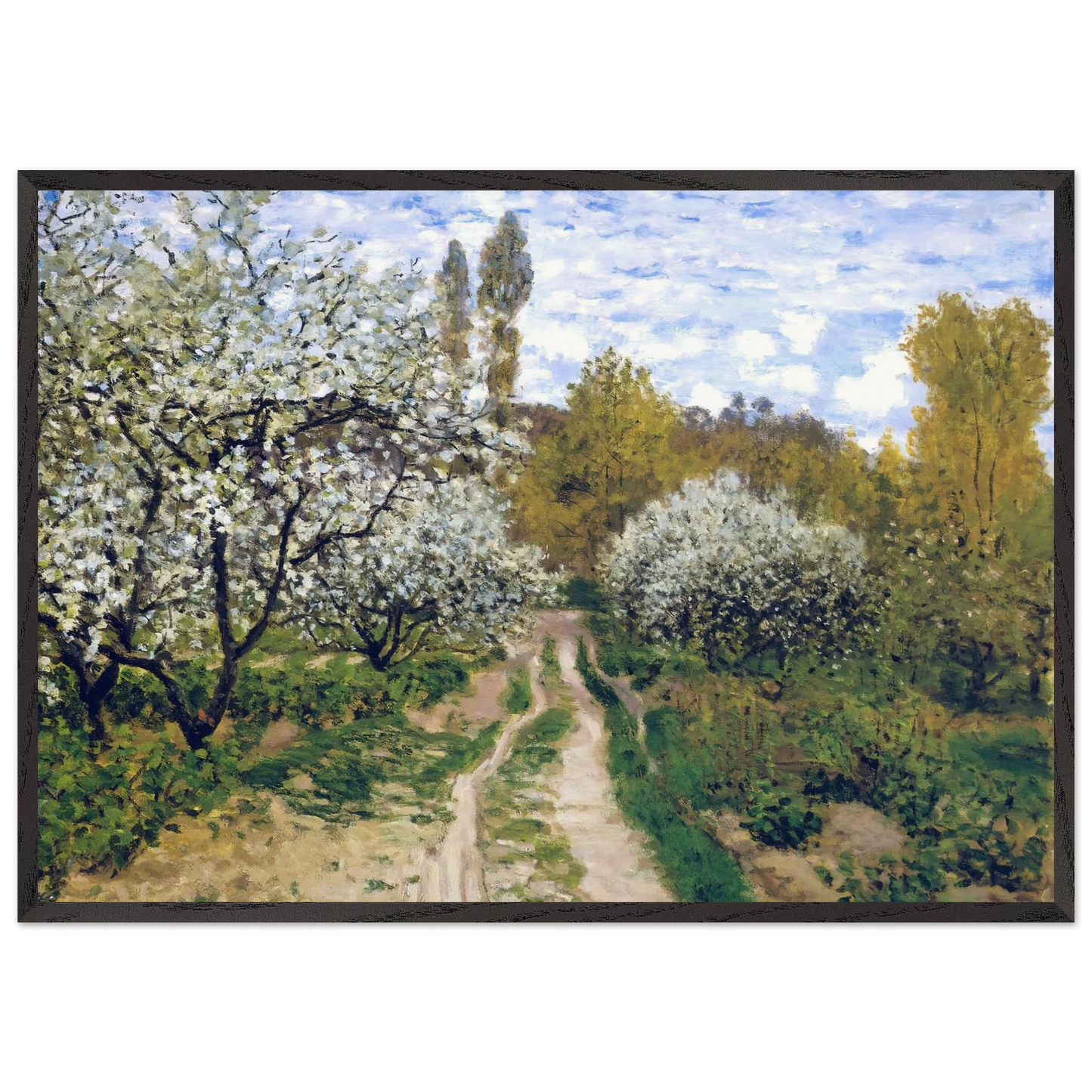 Trees in Bloom - claude monet Framed Art Print – Black Wooden Frame - Default Title - -Framed Art Print