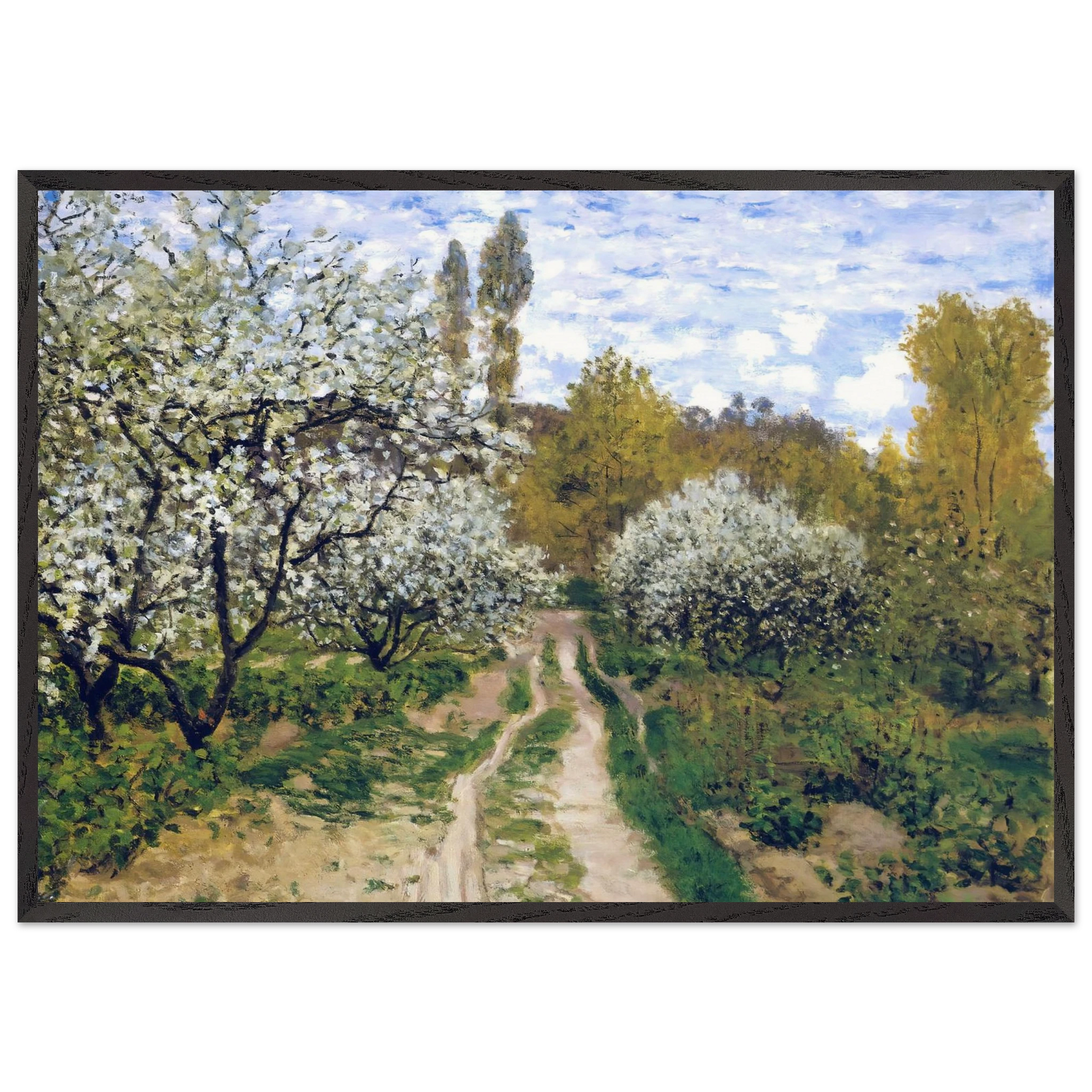 Trees in Bloom - claude monet Framed Art Print – Black Wooden Frame - Default Title - -Framed Art Print