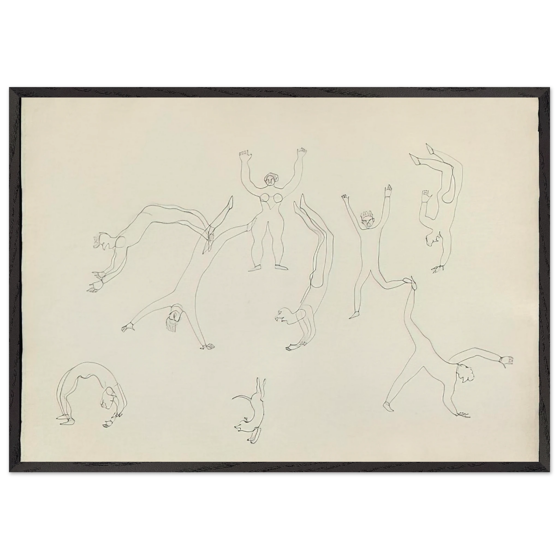 THE TUMBLERS II 1931 - Alexander Calder Framed Art Print – Black Wooden Frame - Default Title - -Framed Art Print