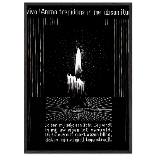 EMBLEMATA CANDLE FLAME - MC Escher Framed Art Print – Black Wooden Frame - Default Title - -Framed Art Print