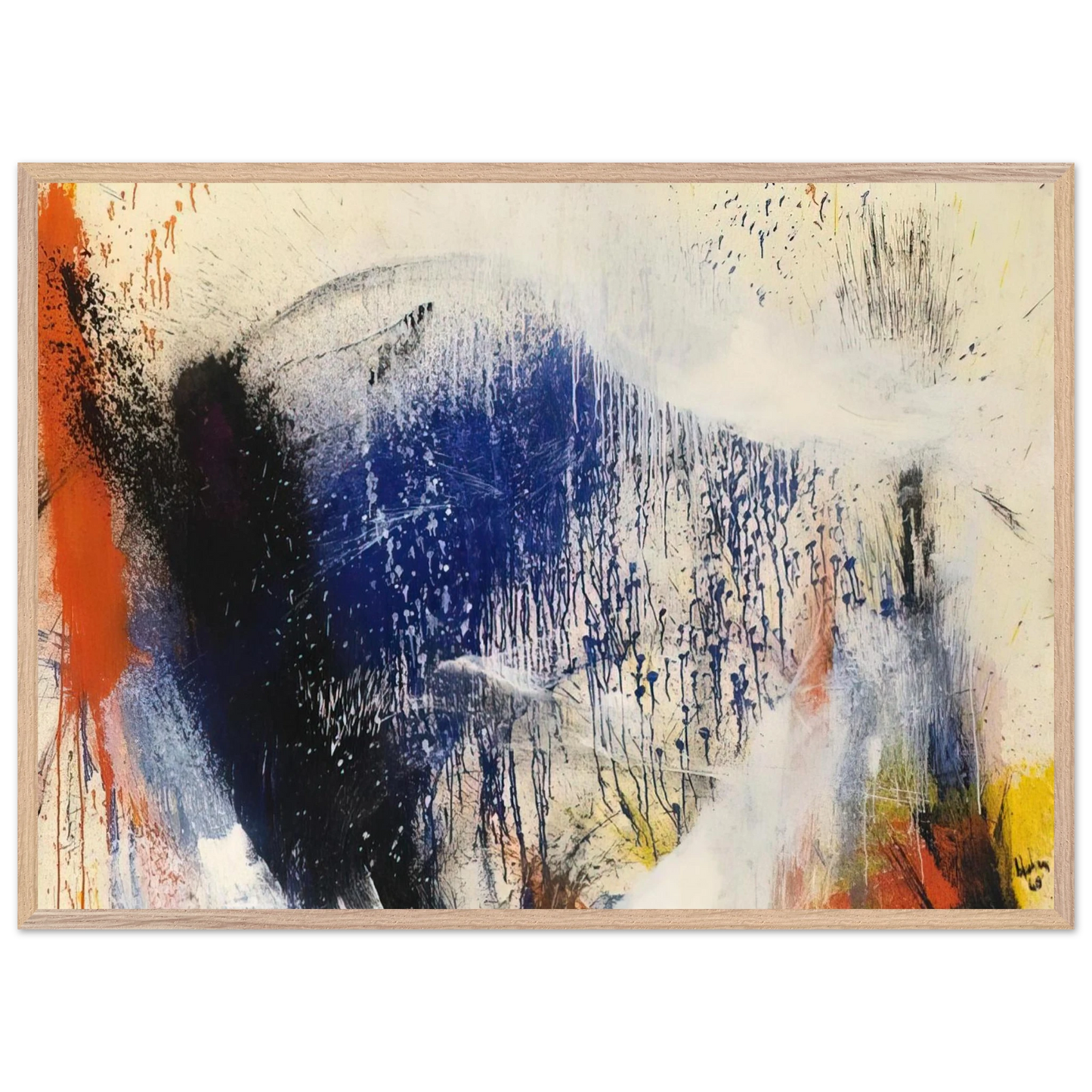 Helen Frankenthaler - Untitled - 1960 Wall art - 30x45 cm / 12x18 inches - Premium Wooden Framed Poster With Fine Art Paper - Black frame