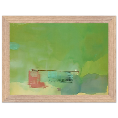 Helen Frankenthaler - Springscape - 1975 Wall art - 28x43  cm / XL (11x17 inches) - Premium Wooden Framed Poster With Fine Art Paper-canvas - Wood frame