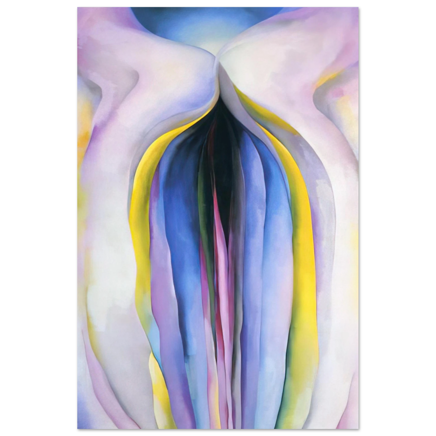 Georgia O'Keeffe - Grey Line With Black, Blue And Yellow Fine Art Poster - 75x100 cm / 30x40 inches