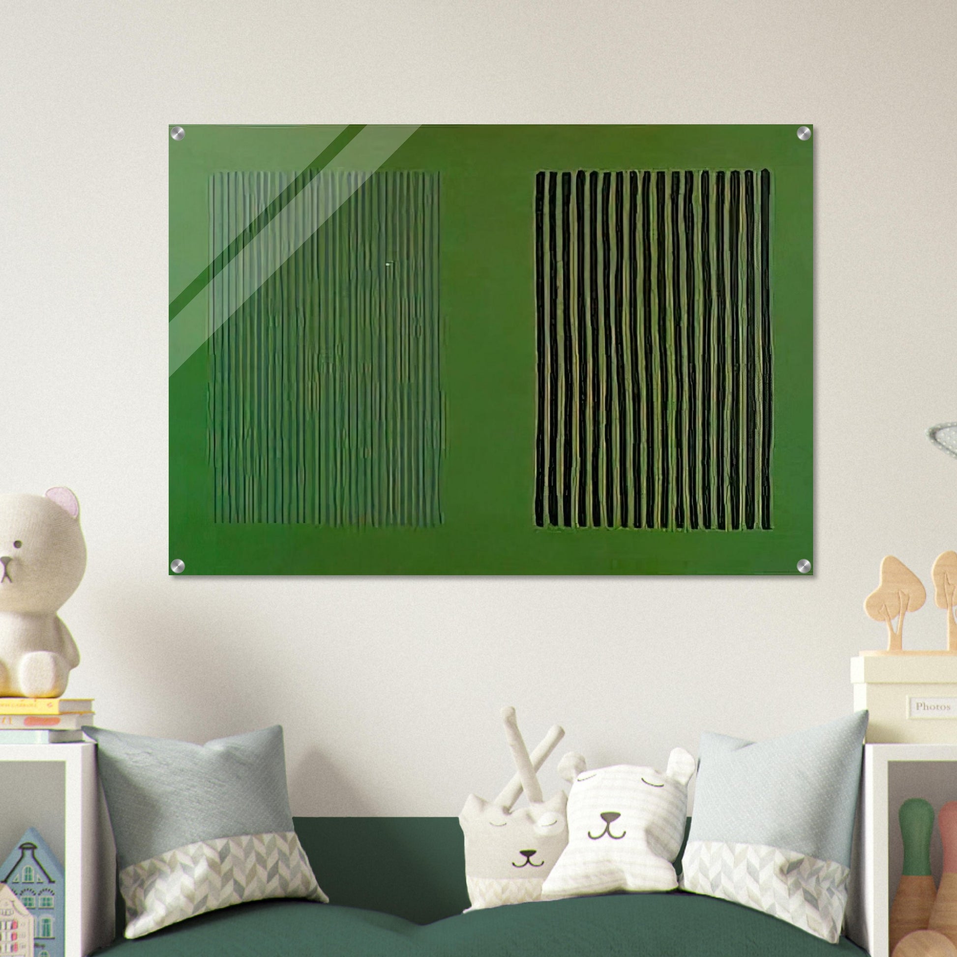 Green Giant - 1980 - Gene Davis Acrylic Print - 70x100 cm / 28x40″ inches | Gene Davis Wall Art | Gene Davis Prints