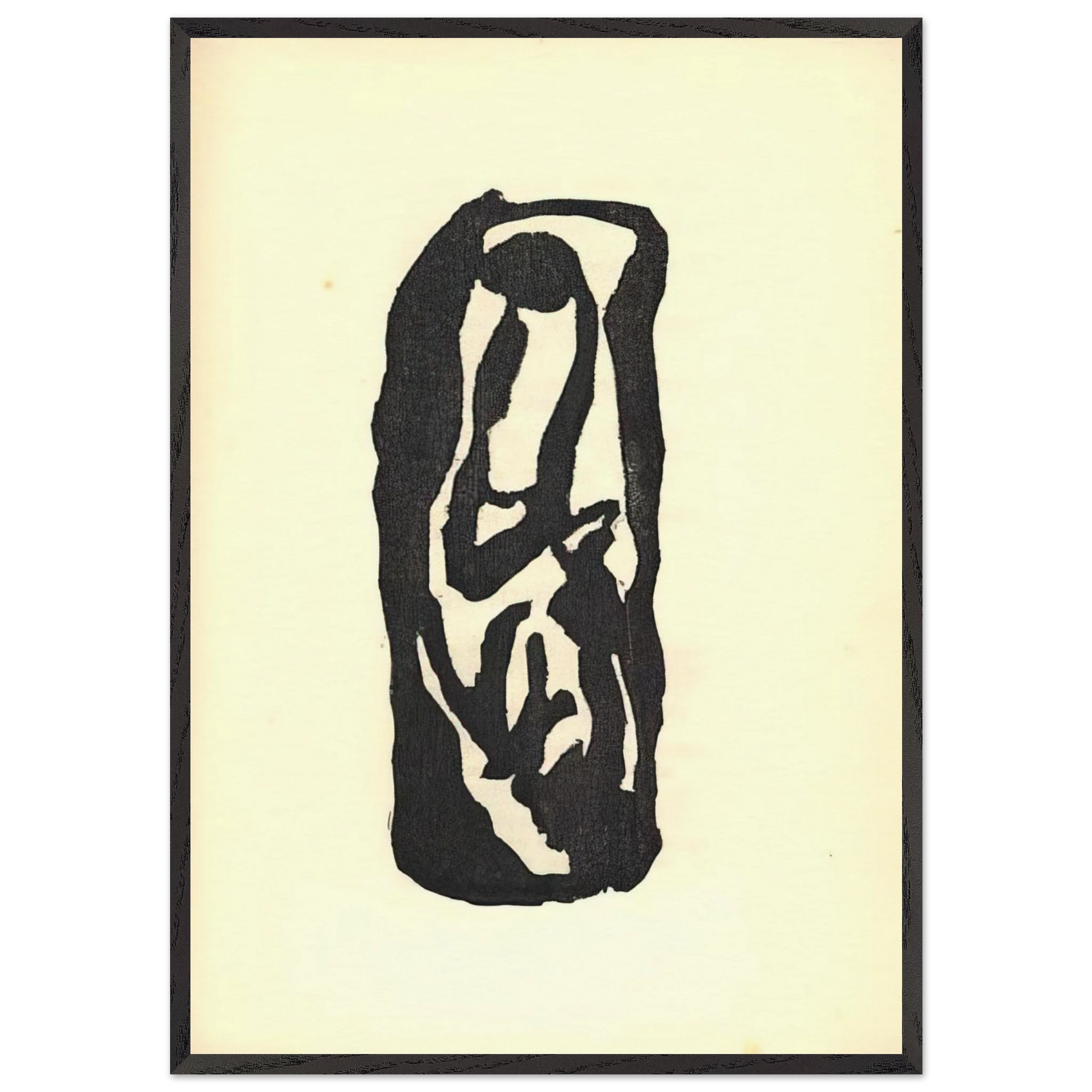 Illustration for Tristan Tzara s Vingt-cinq poemes - Jean Arp Framed Art Print – Black Wooden Frame - Default Title - -Framed Art Print