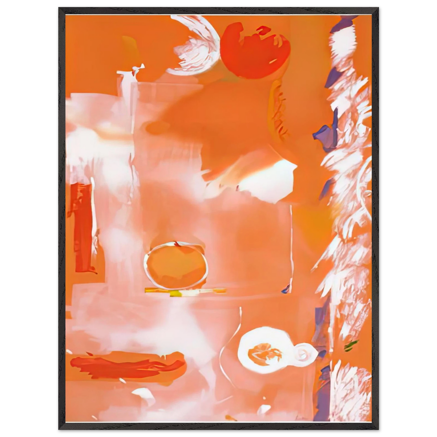 Helen Frankenthaler - Seeing the Moon on a Hot Summer Day, 1987- Wall Art - 21x29.7 cm / 8x12" - Premium Wooden Framed Poster With Fine Art Paper - White frame