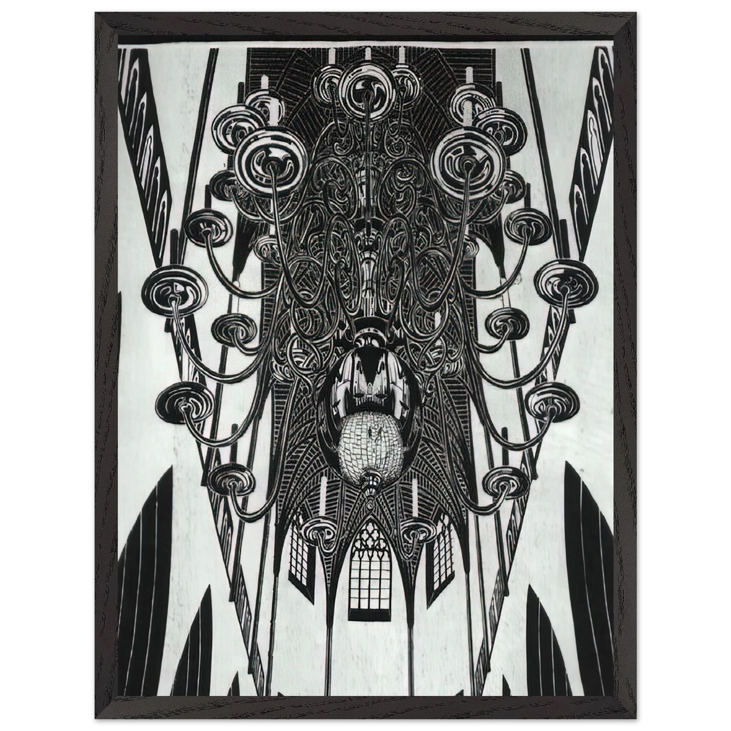 MC Escher - ESCHER (2) Wall Art - 60x80 cm / 24x32 inches - Premium Wooden Framed Poster With Fine Art Paper - Black frame