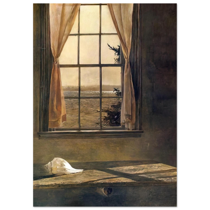 Andrew Wyeth - HER ROOM Wall Art - 30x40 cm / 12x16 inches - Premium Wooden Framed Poster With Fine Art Paper-canvas - White frame