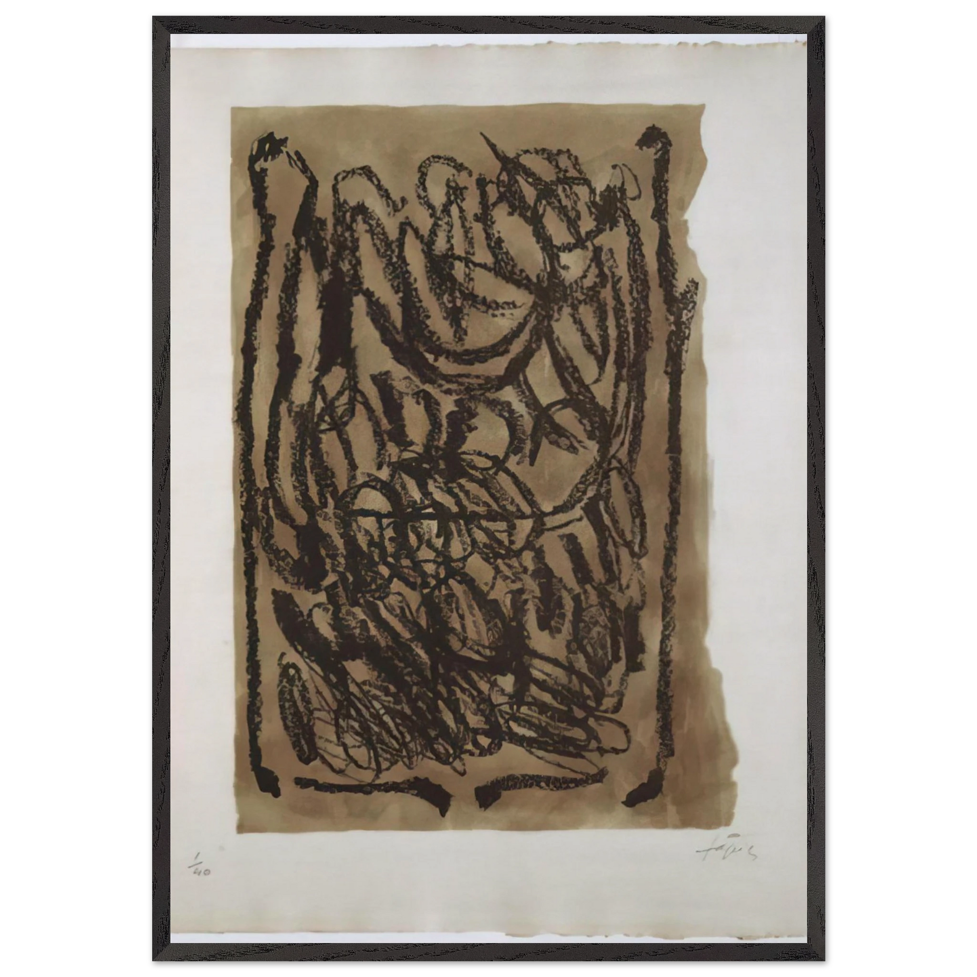 EL PA A LA BARCA 1963 - Antoni Tapies Framed Art Print – Black Wooden Frame - Default Title - -Framed Art Print