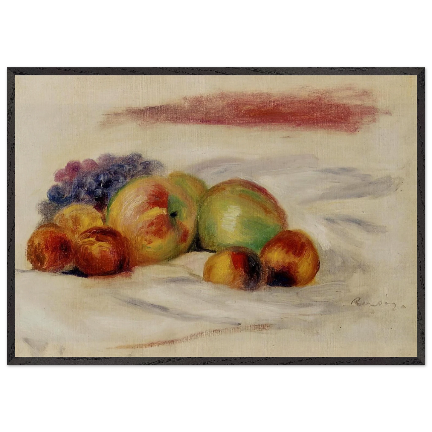 Apples and Grapes - Pierre-Auguste Renoir Framed Art Print – Black Wooden Frame - Default Title - -Framed Art Print