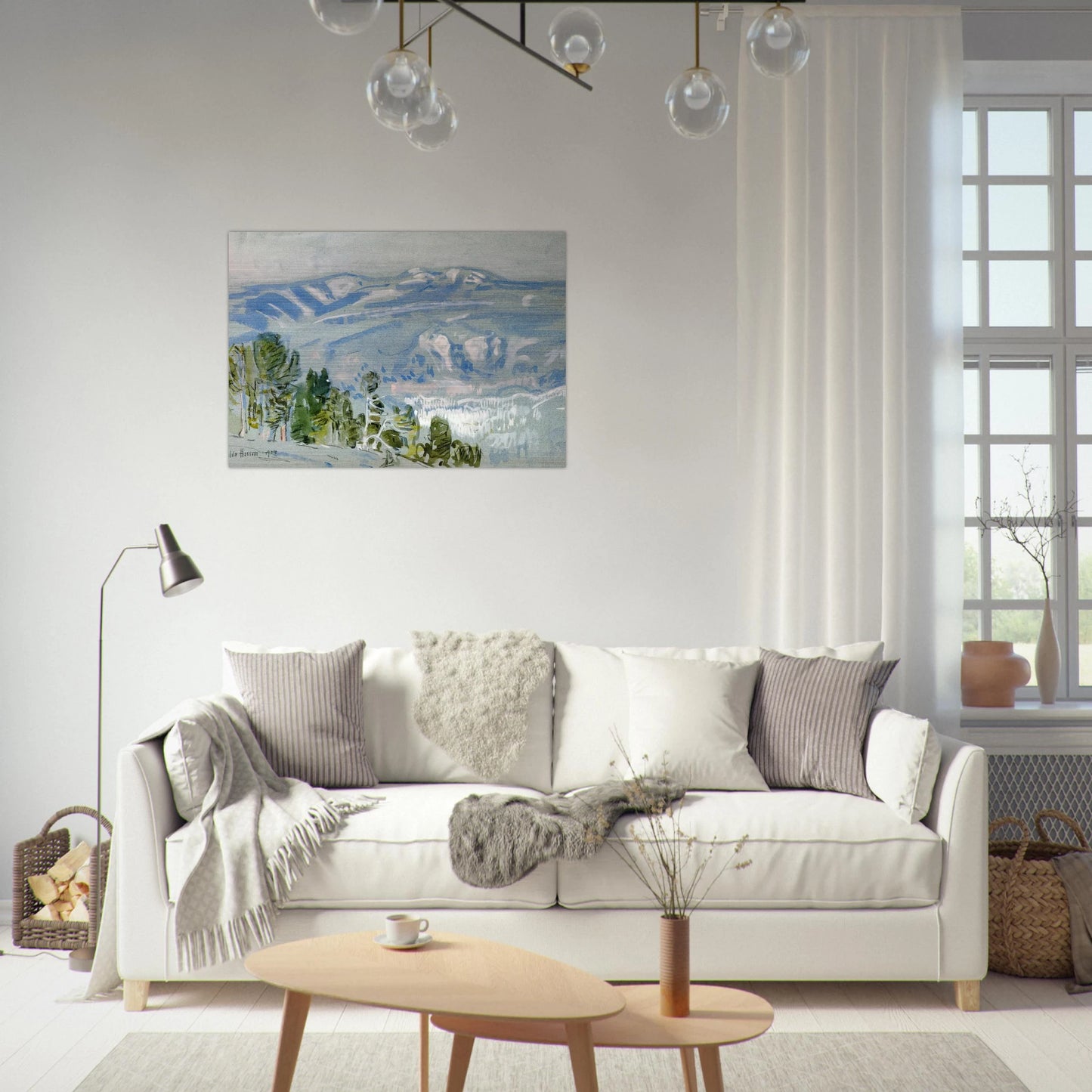 Looking towards Mount Adams from Mount Hood - Childe Hassam Brushed Aluminum Print - 70x100 cm / 28x40 inches | Childe Hassam Aluminum Print | Childe Hassam Prints