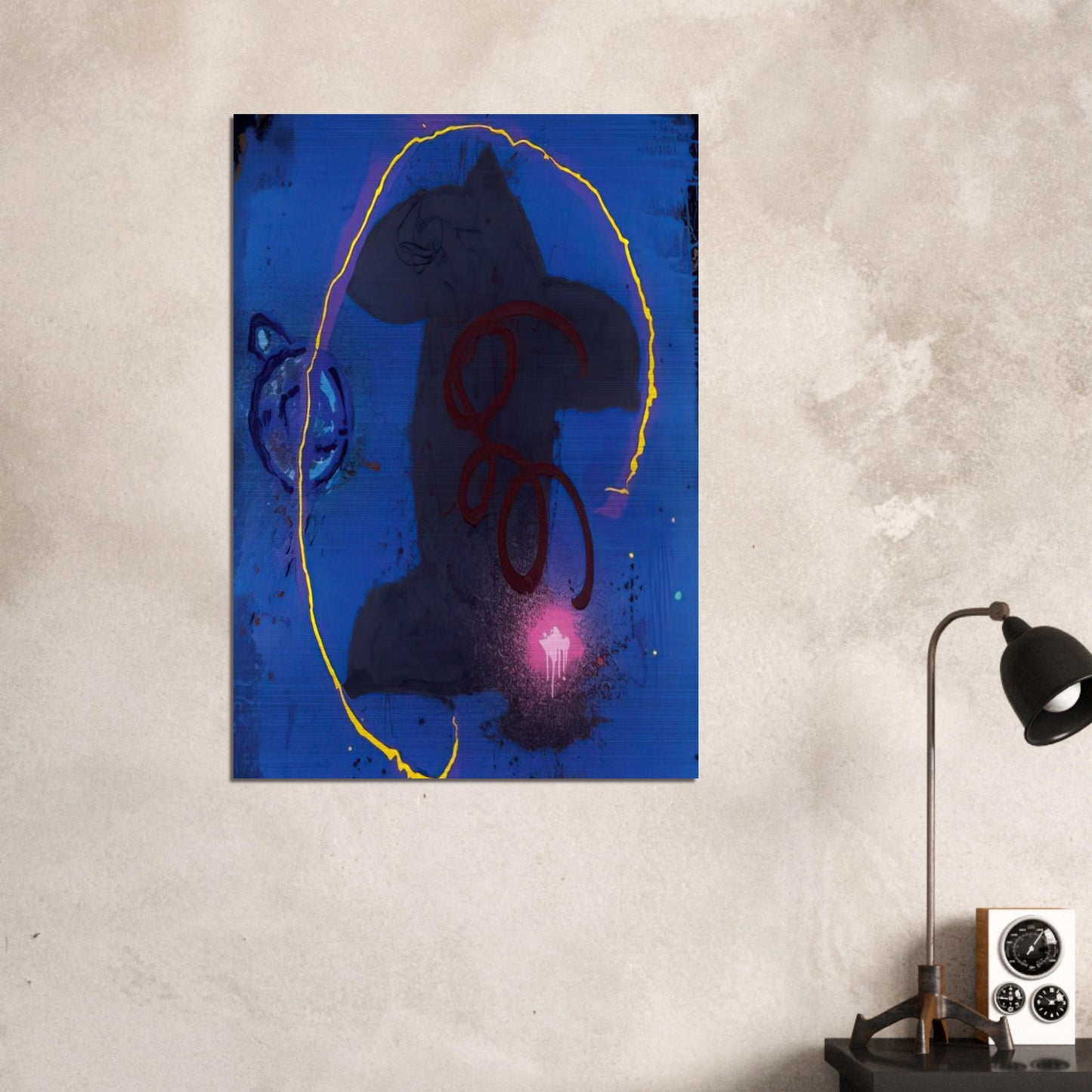 Black Something 8.2.90 - 1990 - John Hoyland Brushed Aluminum Print - 70x100 cm / 28x40 inches | John Hoyland Aluminum Print | John Hoyland Prints