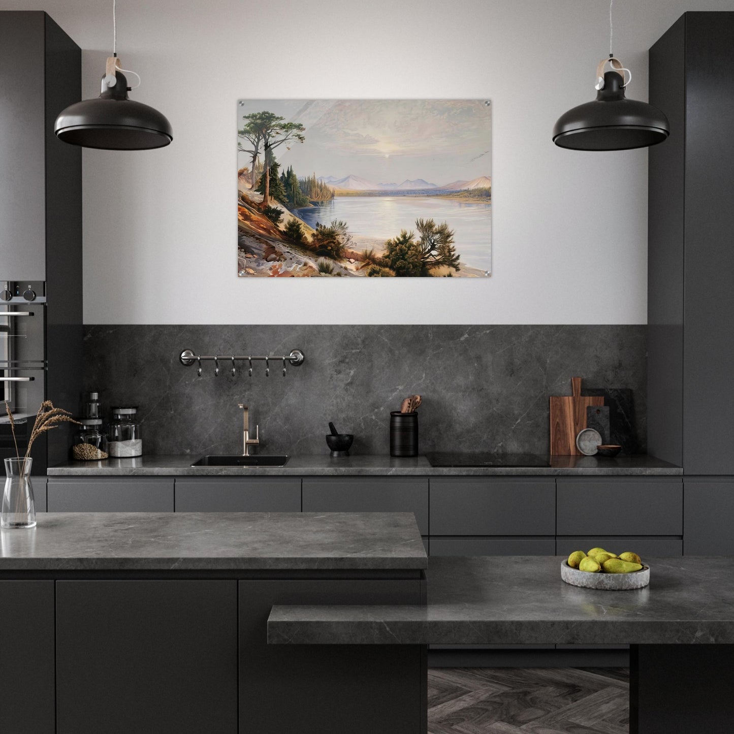 Head of Yellowstone River - Thomas Moran Acrylic Print - 70x100 cm / 28x40″ inches | Thomas Moran Wall Art | Thomas Moran Prints