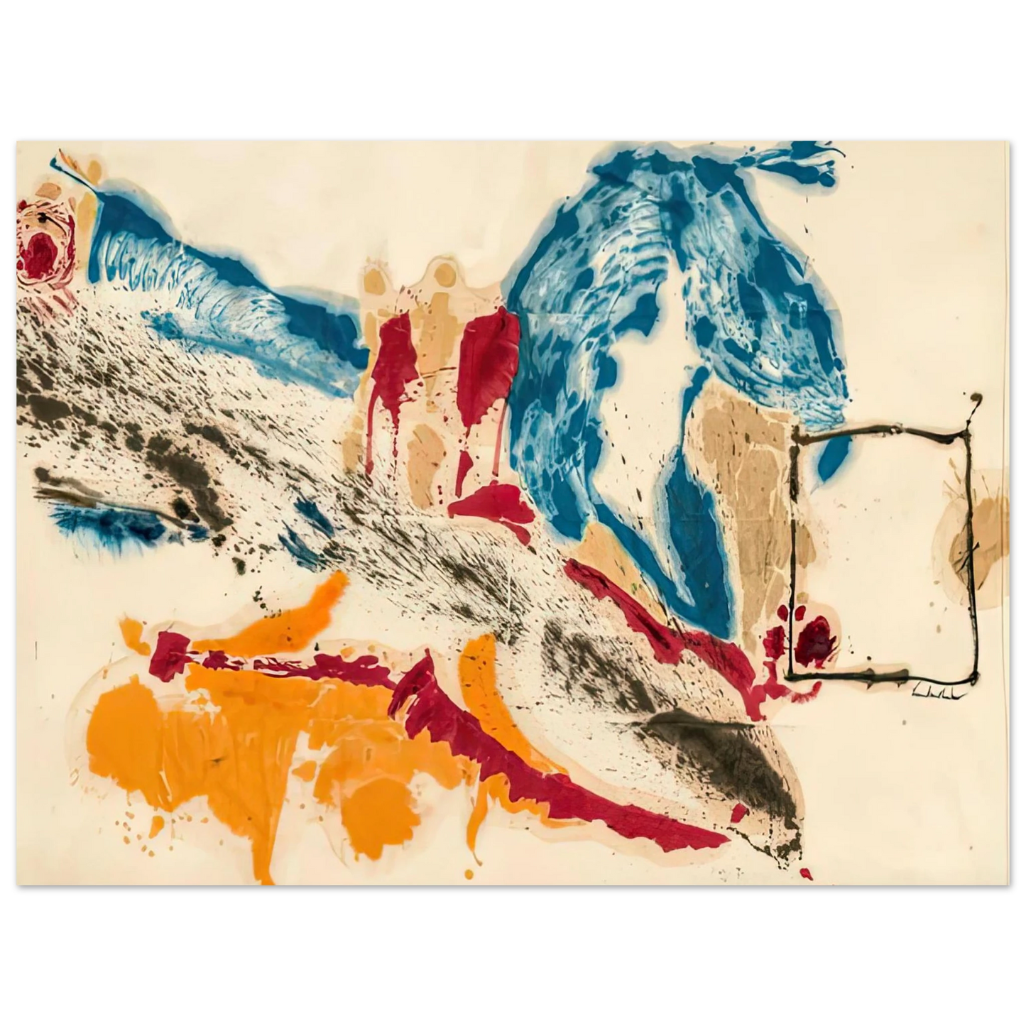 Helen Frankenthaler - Alassio, 1960- Wall Art - 21x29.7 cm / 8x12" - Premium Wooden Framed Poster With Fine Art Paper - White frame