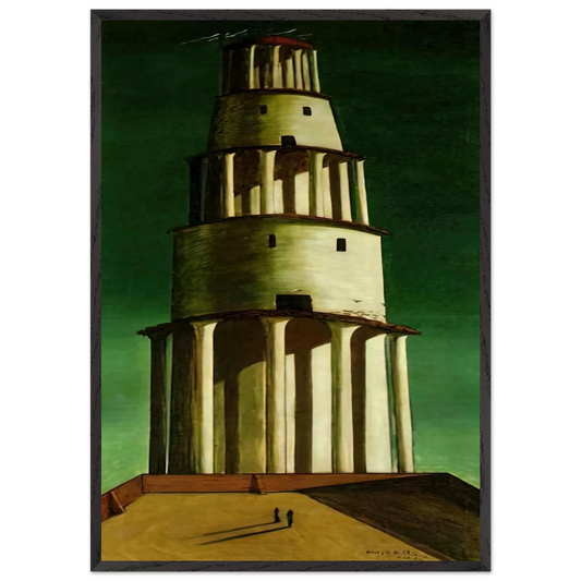 THE GREAT TOWER 1913 - Giorgio de Chirico Framed Art Print – Black Wooden Frame - Default Title - -Framed Art Print