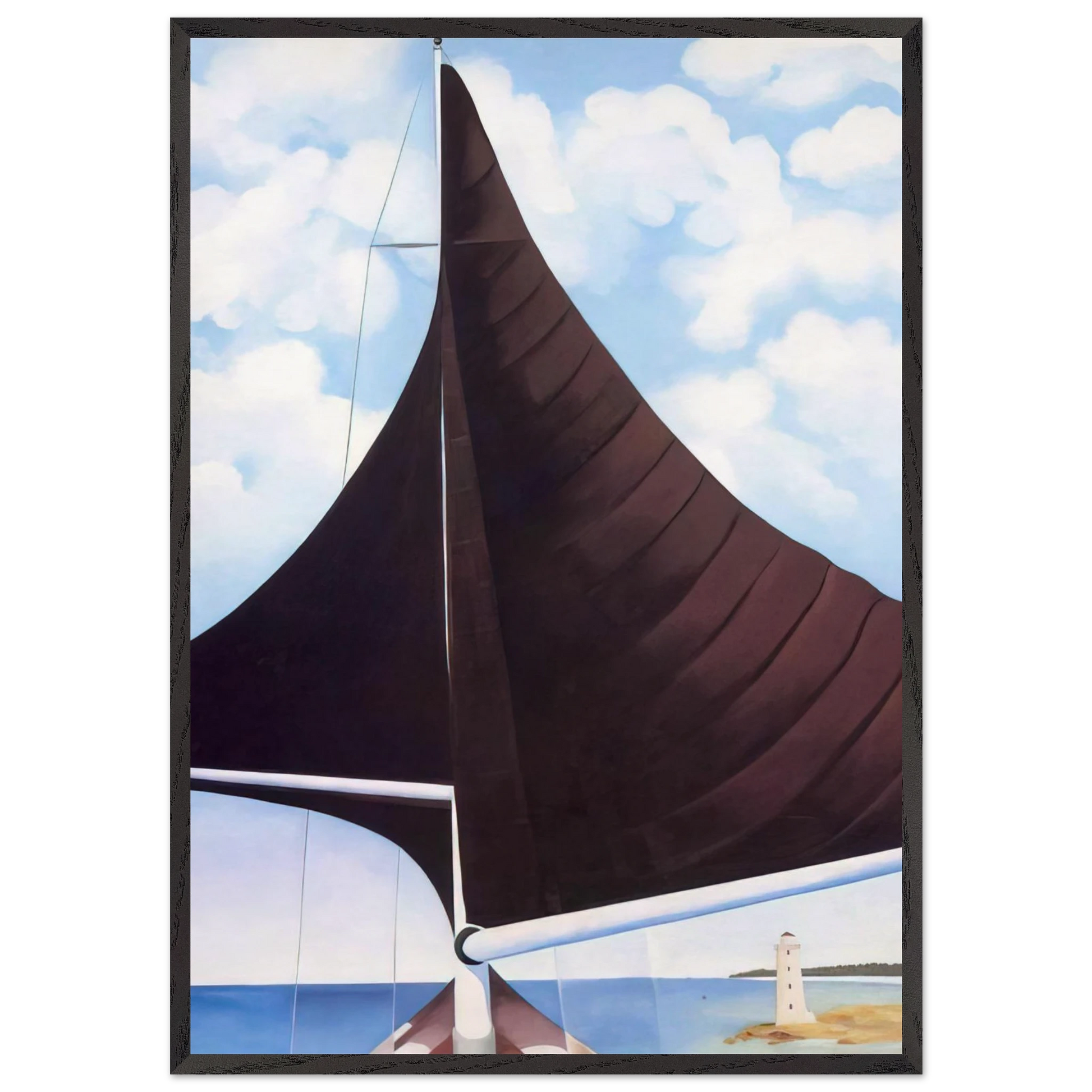 Brown Sail Wing on Wing Nassau - Georgia OKeeffe 70x100 cm / 28x40 inches Framed Art Print – Black Wooden Frame