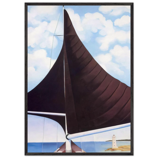 Brown Sail Wing on Wing Nassau - Georgia OKeeffe 70x100 cm / 28x40 inches Framed Art Print – Black Wooden Frame