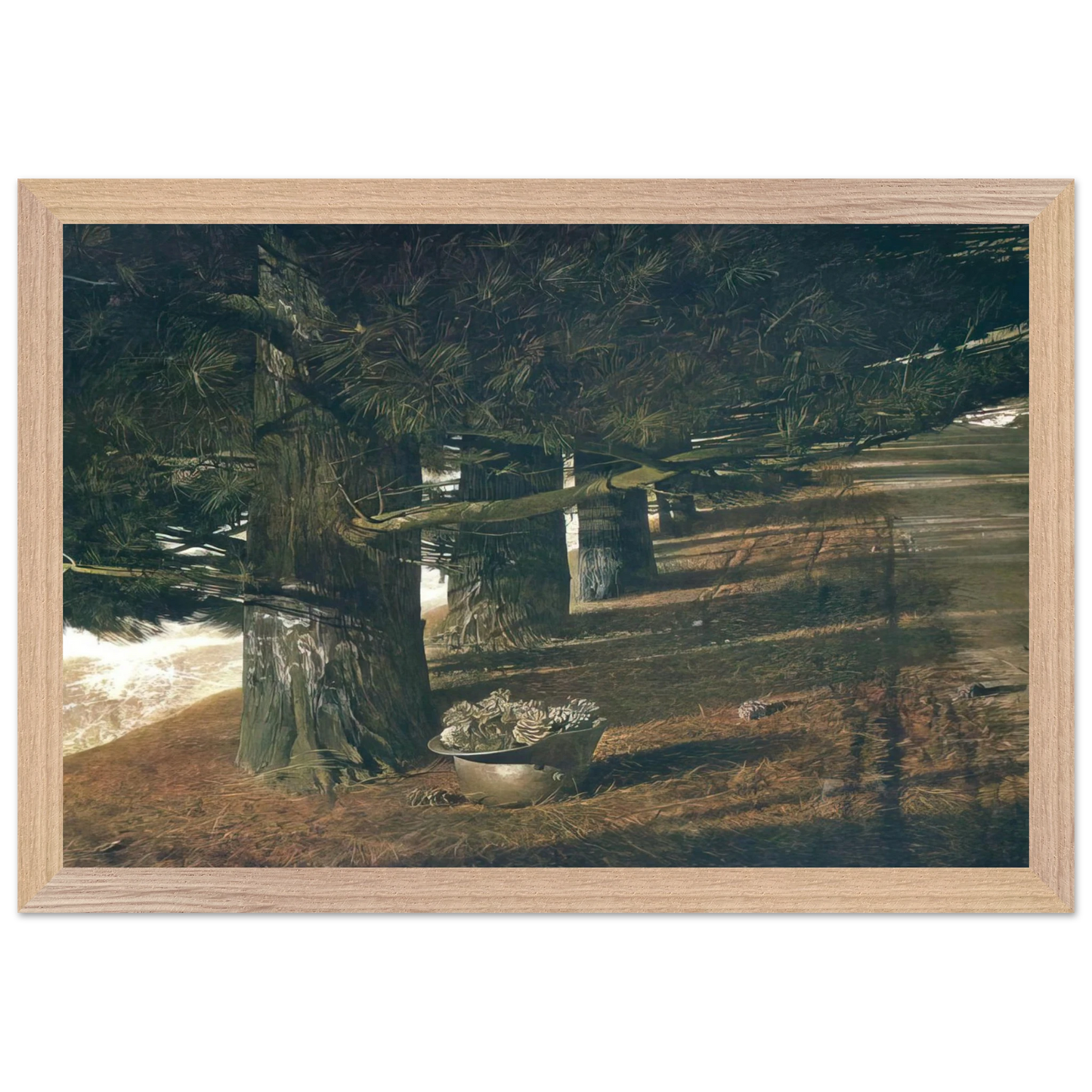 Andrew Wyeth - PINE BARON Wall Art - 21x29.7 cm / 8x12" - Premium Wooden Framed Poster With Fine Art Paper - White frame