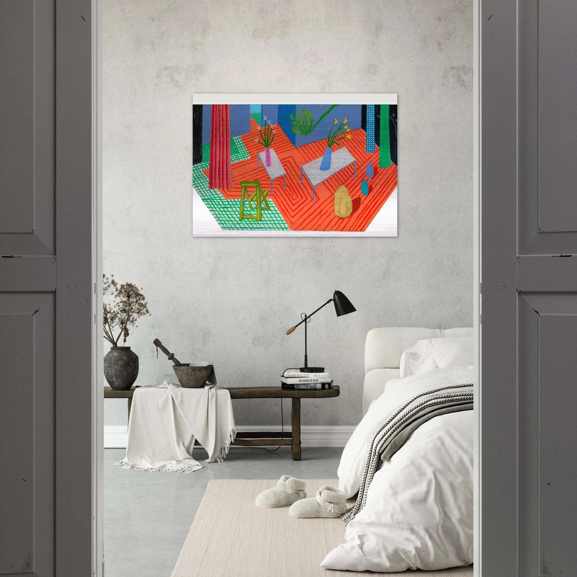 David Hockney - David Hockney Brushed Aluminum Print - 70x100 cm / 28x40 inches | David Hockney Aluminum Print | David Hockney Prints