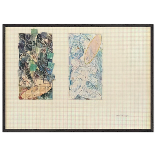 Sad and Happy Tidal Wave - 1978 - Jennifer Bartlett Framed Art Print – Black Wooden Frame - Default Title - -Framed Art Print