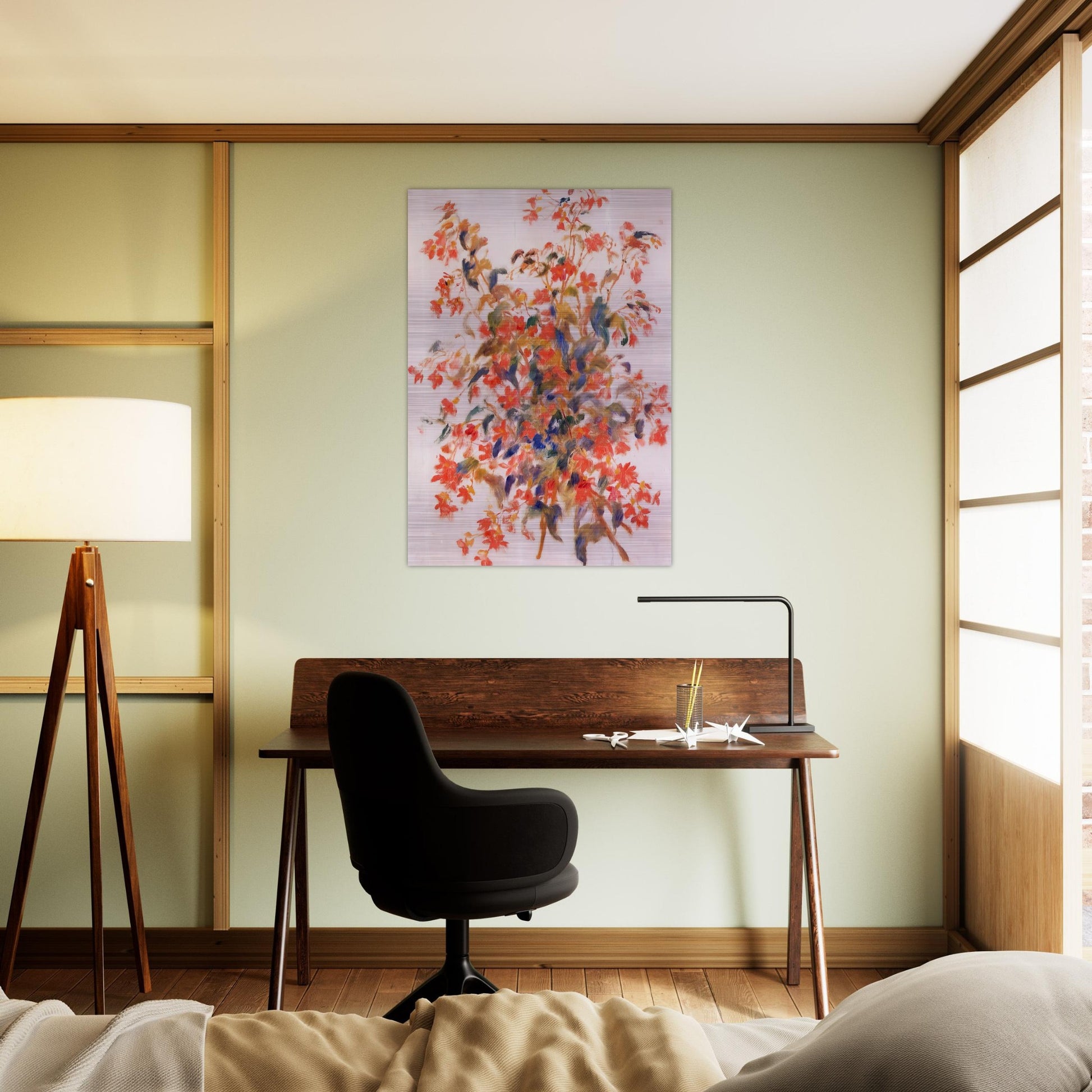 Still Life with Fuscias - Pierre-Auguste Renoir Brushed Aluminum Print - 70x100 cm / 28x40 inches | Pierre-Auguste Renoir Aluminum Print | Pierre-Auguste Renoir Prints