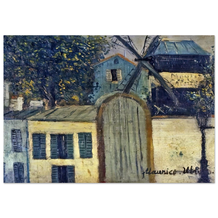 MOULIN DE LA GALETTE 1 - Maurice Utrillo Brushed Aluminum Print - 70x100 cm / 28x40 inches | Maurice Utrillo Aluminum Print | Maurice Utrillo Prints