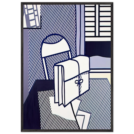 STILL LIFE WITH DOSSIER 1976 - Roy Lichtenstein Framed Art Print – Black Wooden Frame - Default Title - -Framed Art Print