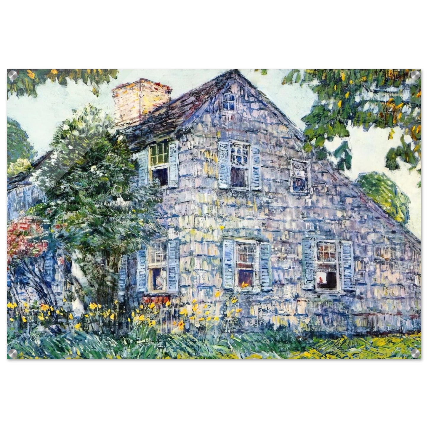 Old House, East Hampton - Childe Hassam Acrylic Print - 70x100 cm / 28x40″ inches