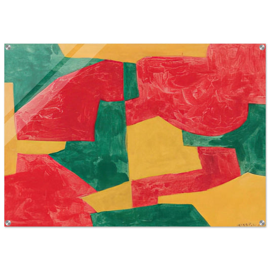 Composition verte, rouge et jaune - 1964 - Serge Poliakoff Acrylic Print - 70x100 cm / 28x40″ inches