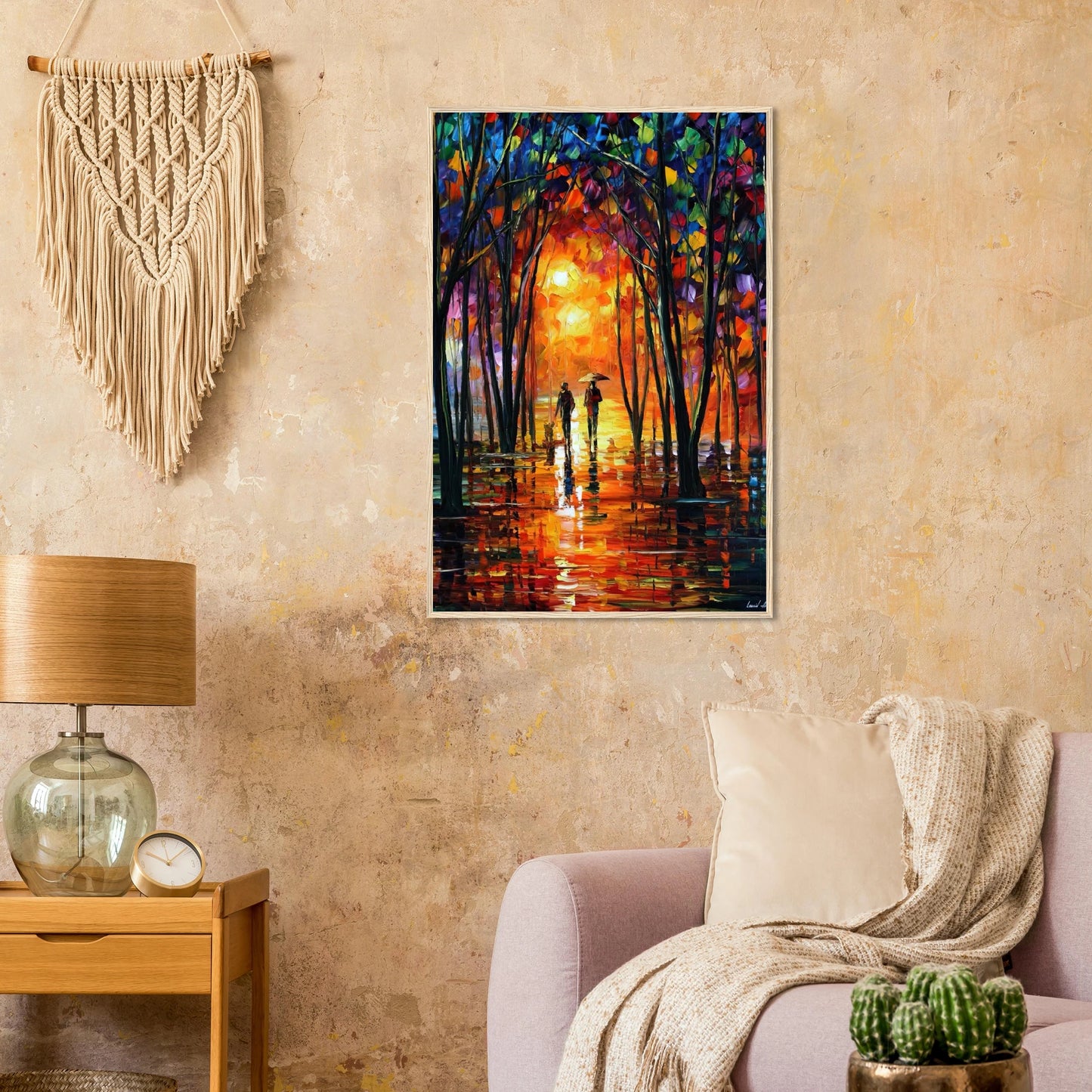 Leonid Afremov Wooden Framed Print - 8x12 inches / 21x29.7 cm - White frame