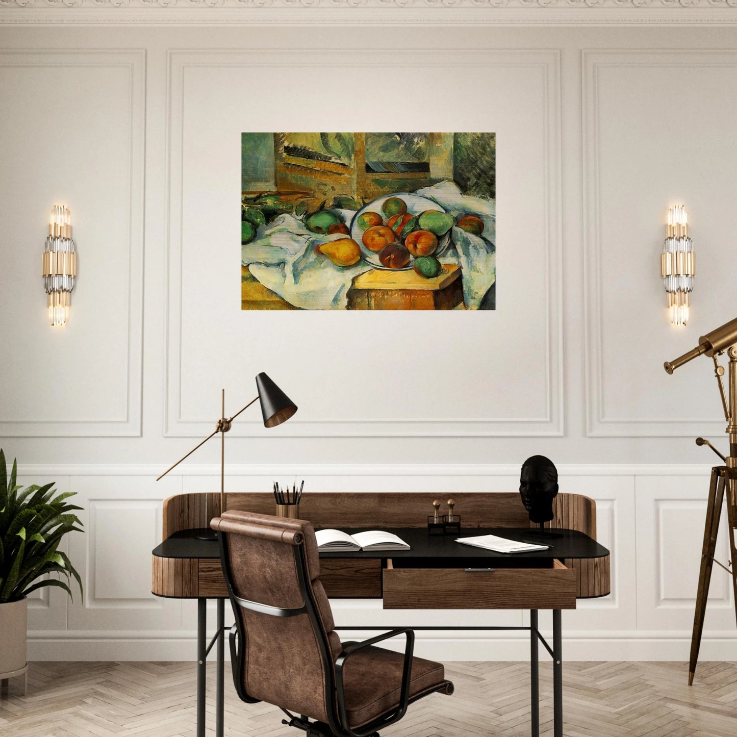 Table, Napkin and Fruit - Paul Cézanne Brushed Aluminum Print - 70x100 cm / 28x40 inches | Paul Cézanne Aluminum Print | Paul Cézanne Prints