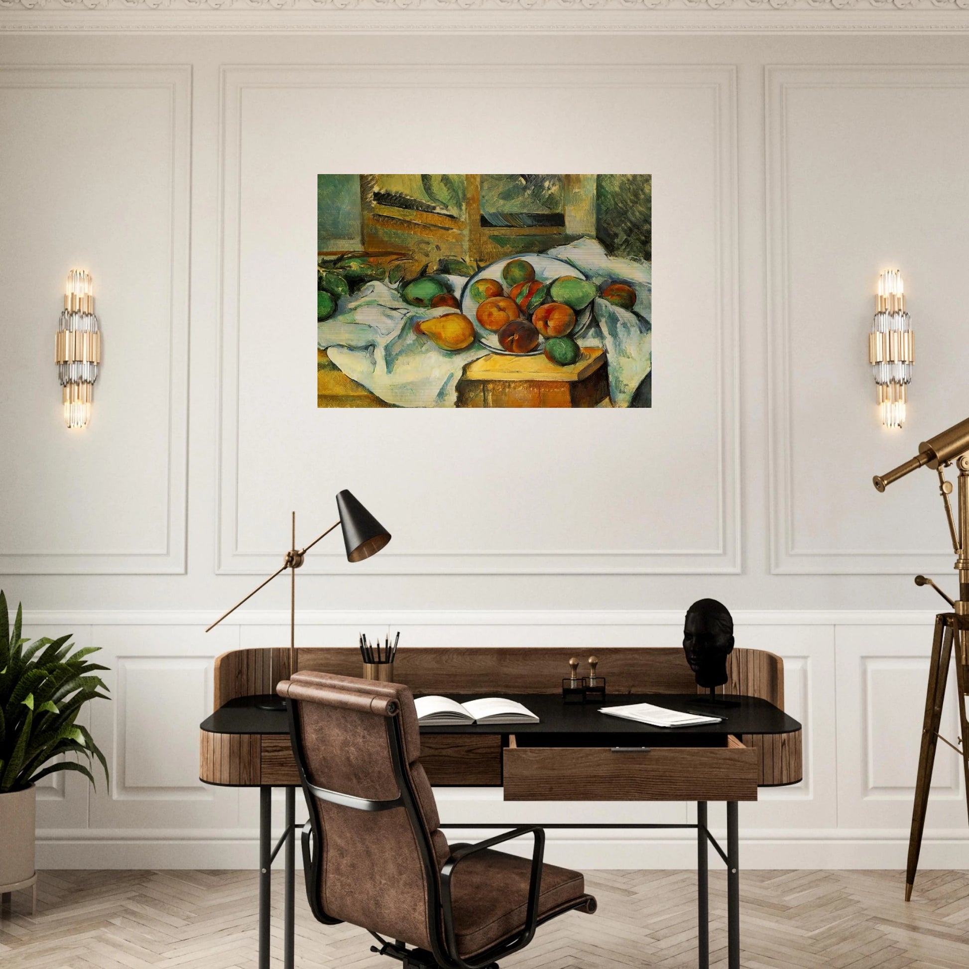 Table, Napkin and Fruit - Paul Cézanne Brushed Aluminum Print - 70x100 cm / 28x40 inches | Paul Cézanne Aluminum Print | Paul Cézanne Prints