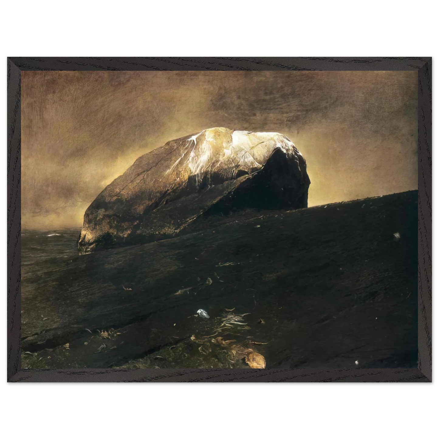 Andrew Wyeth - NOT DETECTED 42 Wall Art - 21x29.7 cm / 8x12" - Premium Wooden Framed Poster With Fine Art Paper - White frame