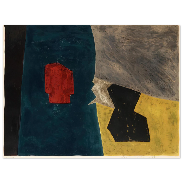 Serge Poliakoff - Composition bleue, jaune et grise - 1958  75x100 cm / 30x40inches Fine Art Poster