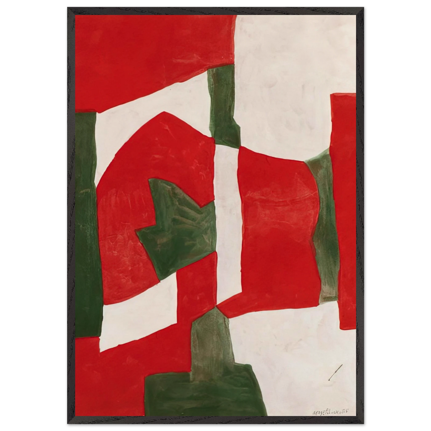 Untitled - Tachisme N4 - Serge Poliakoff Framed Art Print – Black Wooden Frame - Default Title - -Framed Art Print