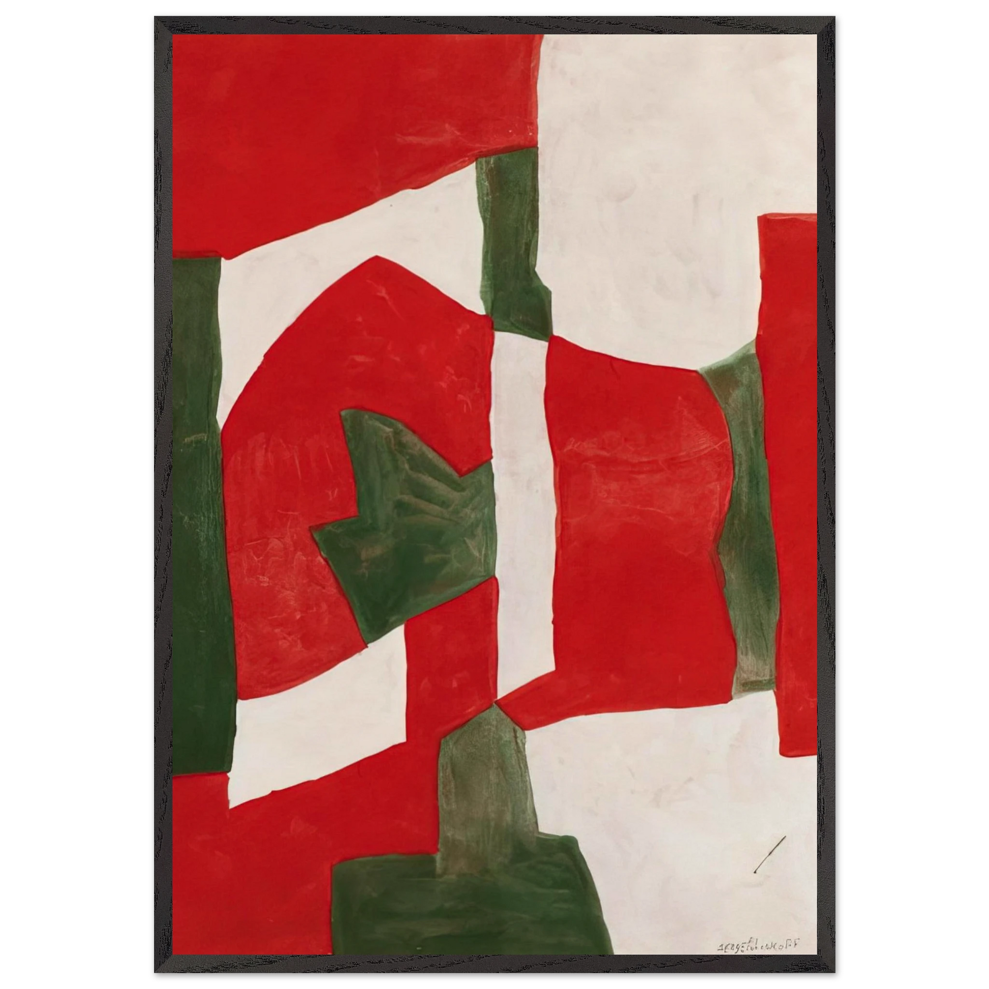 Untitled - Tachisme N4 - Serge Poliakoff Framed Art Print – Black Wooden Frame - Default Title - -Framed Art Print