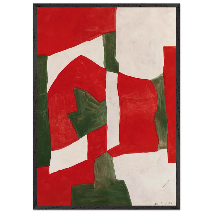 Untitled - Tachisme N4 - Serge Poliakoff 70x100 cm / 28x40 inches Framed Art Print – Black Wooden Frame