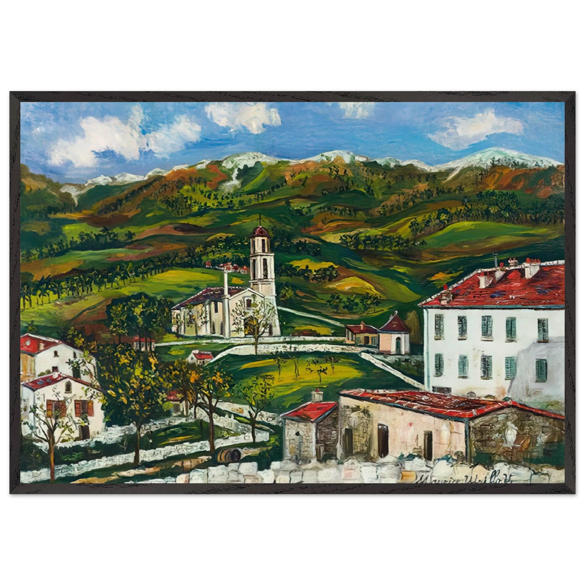 Untitled N27 - Maurice Utrillo Framed Art Print – Black Wooden Frame - Default Title - -Framed Art Print