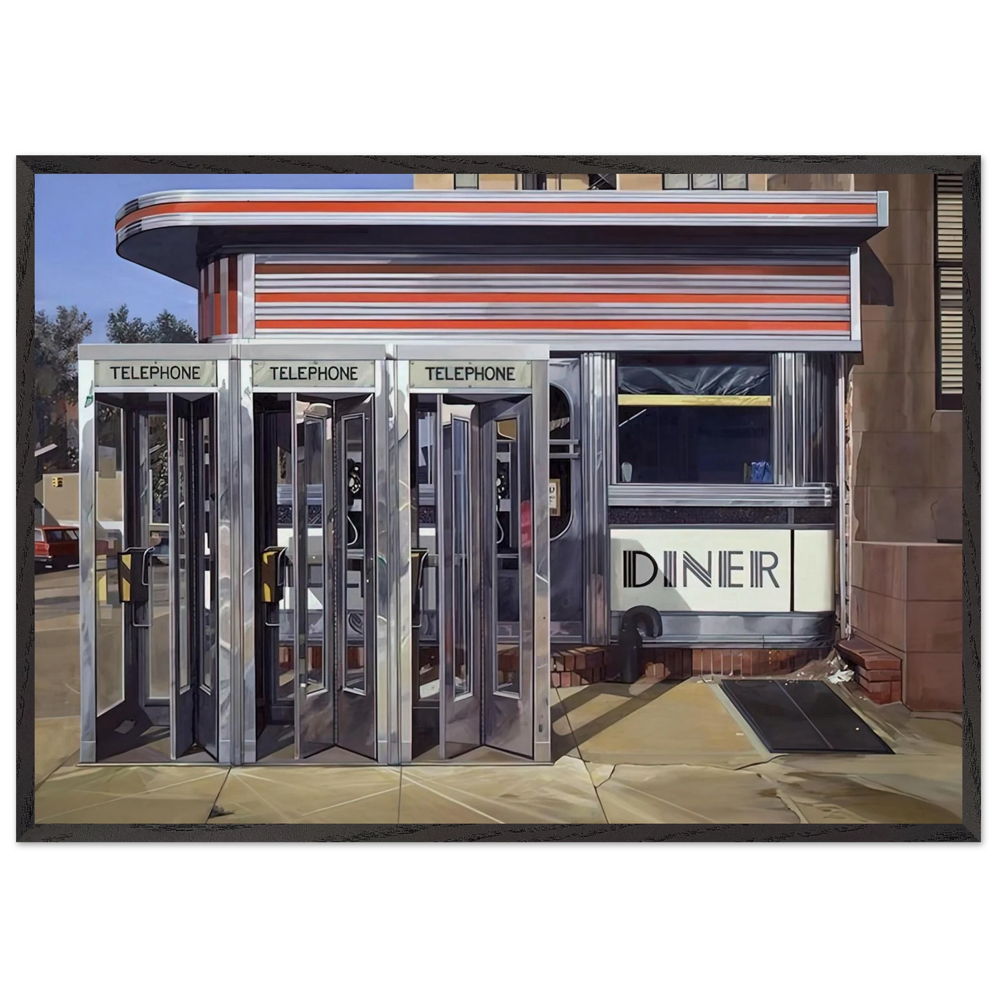 DINER 1971 - Richard Estes Framed Art Print – Black Wooden Frame - Default Title - -Framed Art Print