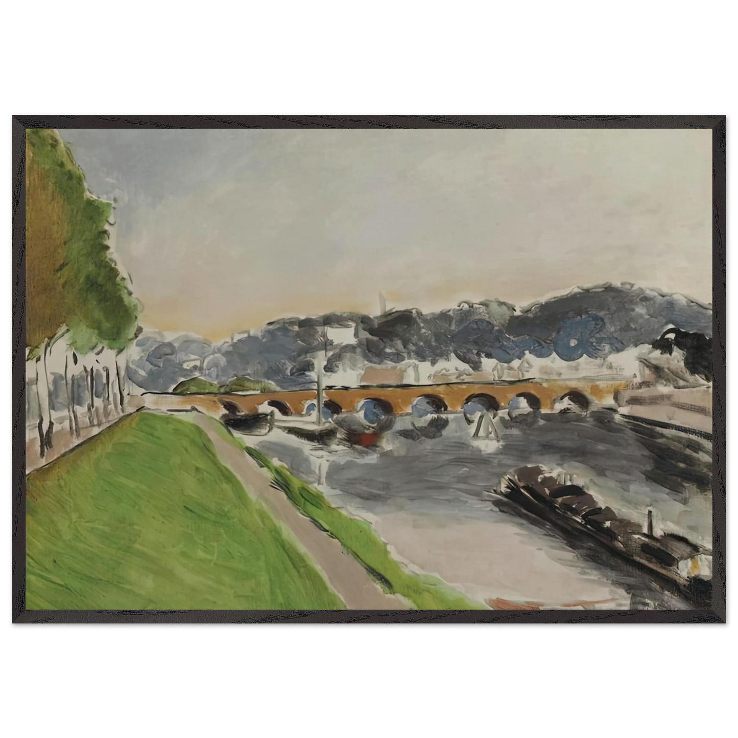 LE PONT DE SEVRES AU CHALAND 1917 - Henri Matisse Framed Art Print – Black Wooden Frame - Default Title - -Framed Art Print